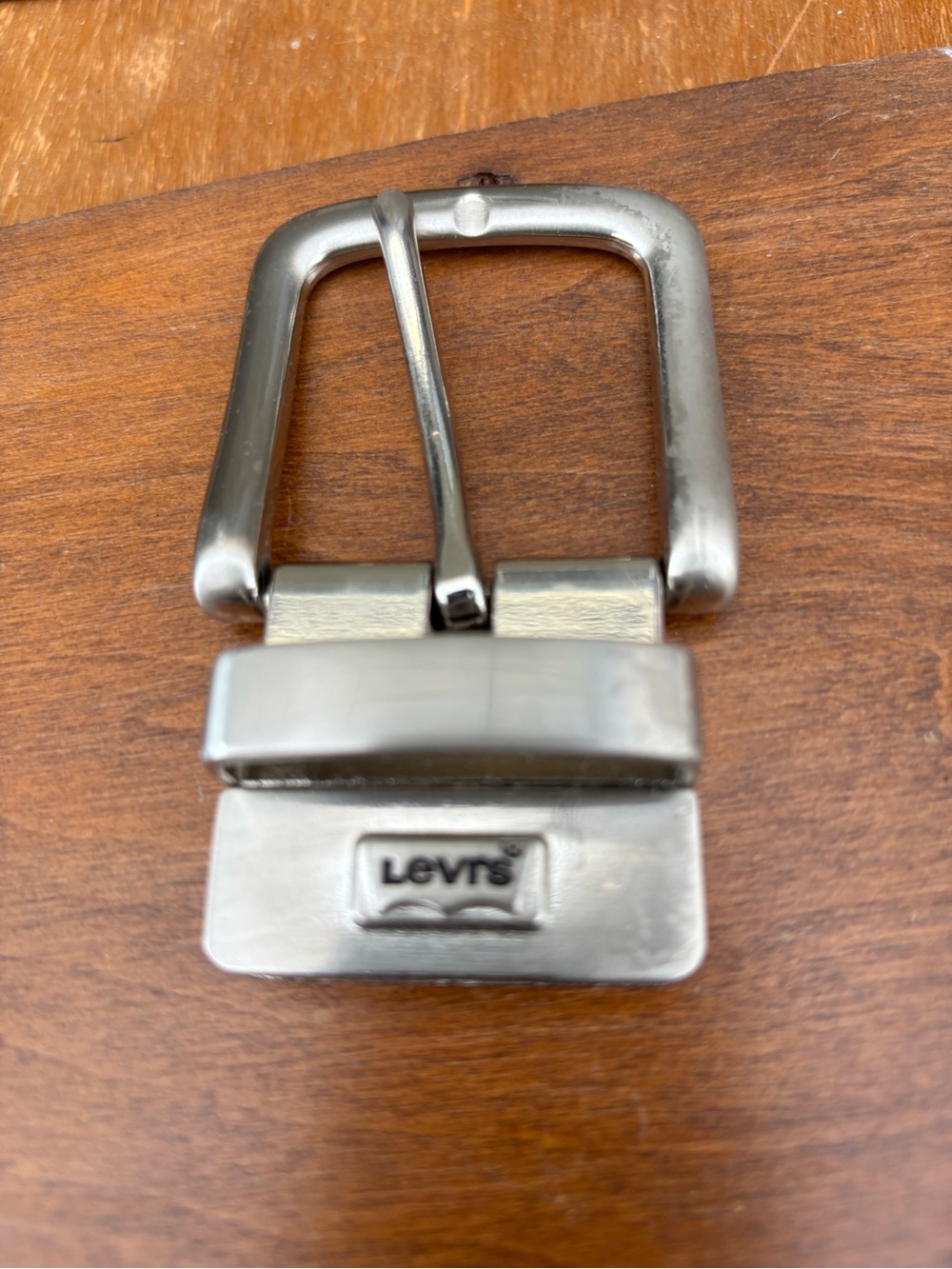 Levi's Silver Metal Belt Buckle with Branded Plate